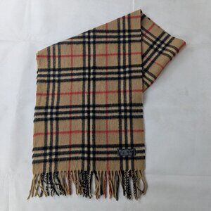Burberry Iconic Check Cashmere Scarf Beige Unisex High End Luxury